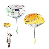 MLRUQRX 2 Piezas Paracaídas Infantil Juguetes Aire Libre Niños Mano Que Lanza El Juguete Del Paracaidista Juegos De Vuelo Al Aire Libre Juguetes De Paracaídas Para Niños Y Adultos Amarillo Verde