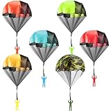 LTHERMELK Juego de 6 Juguetes de Paracaidista para niños al Aire Libre para emocionantes Juegos de cumpleaños Infantiles, Regalo para pequeños exploradores
