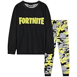 Get Trend Minecraft Pijama Niño Manga Larga, Conjunto Pijama para Niños y Adolescentes, Creeper Lounge Set, Ropa de Dormir, Regalo Gamer (13-14 Años, Amarillo Fortnite)