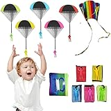 Paracaidas Juguetes Niños 5pcs Juguete de Paracaídas 1 Cometa de Bolsillo Colorida con Cola Larga Paracaidas Infantil Mano Que Lanza el Juguete Paracaidista Muy Buenos Juegos Aire Libre para Niños