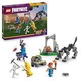 LEGO Fortnite Campamento de Banano y Bujía - Figuras Articuladas de Lobo y Llama, Hoguera y 3 Minifiguras con Armas de Juguete - Regalo Gamer para Niños y Niñas de 7+ Años Fans del Videojuego 77075