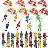 Harxin 24 Piezas Juguetes de Paracaídas Set, Mano Que Lanza el Juguete del Paracaidista, Mini Paracaidista de Juguetes al Aire Libre para Niños Regalo Fiesta Cumpleaños (Juguetes de Paracaídas)
